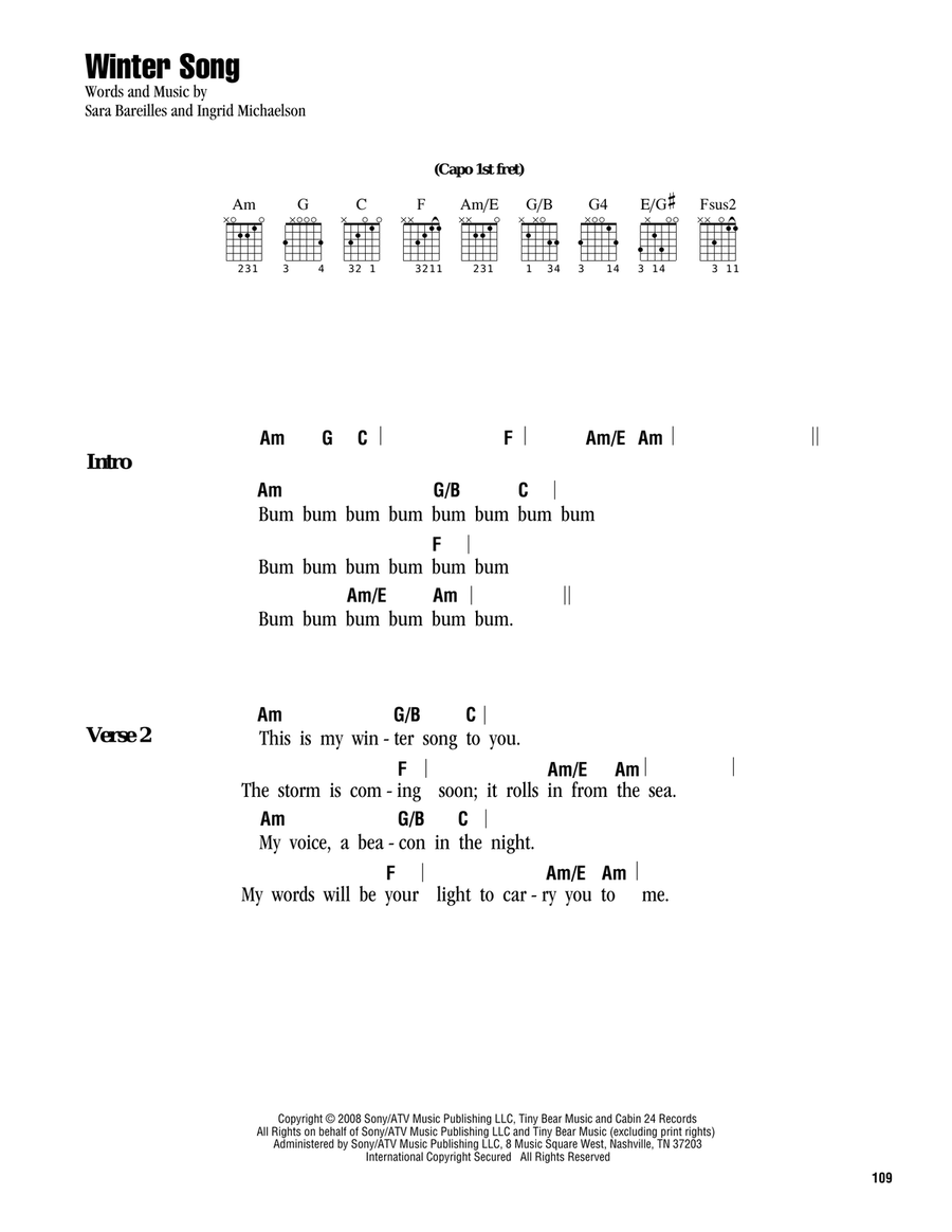 Winter Song Acoustic Guitar scores gallery preview page 1