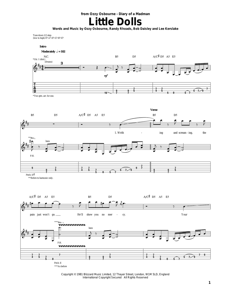 Little Dolls Little Dolls Acoustic Guitar scores gallery preview page 1