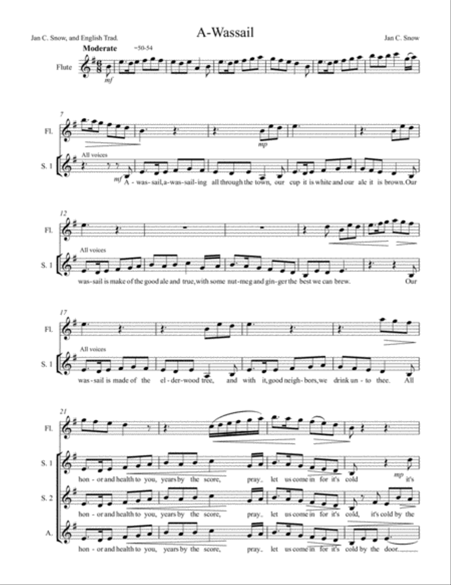 A-Wassail A-Wassailing SSAA scores gallery preview page 1