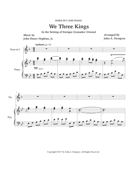 We Three Kings (Horn in F and Piano) image number null