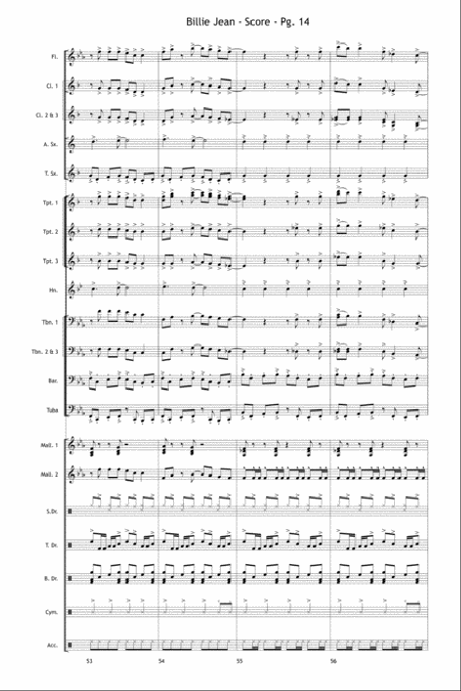 Billie Jean Marching Band scores gallery preview page 15