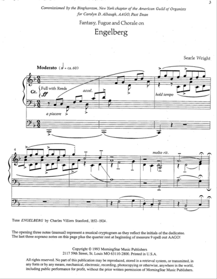 Fantasy, Fugue and Chorale Engelberg Organ scores gallery preview page 2