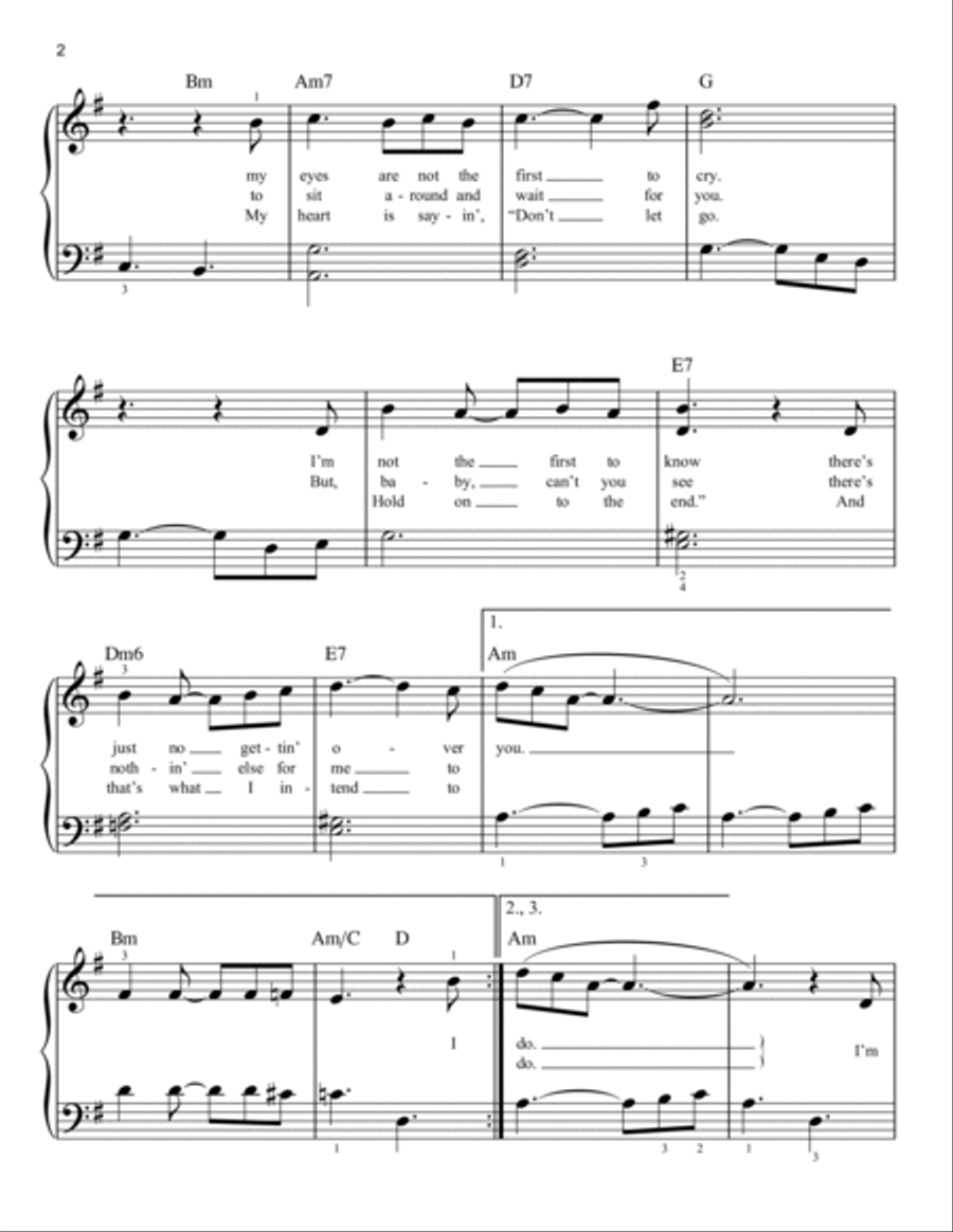 Hopelessly Devoted To You (from Grease) Easy Piano scores gallery preview page 2