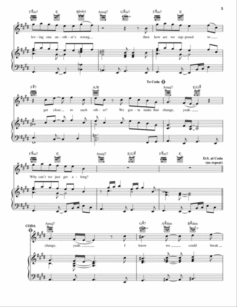 Change Piano, Vocal, Guitar scores gallery preview page 3