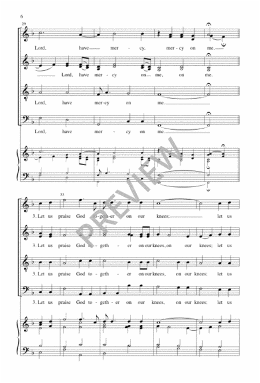 Let Us Break Bread Together 4-Part scores gallery preview page 6