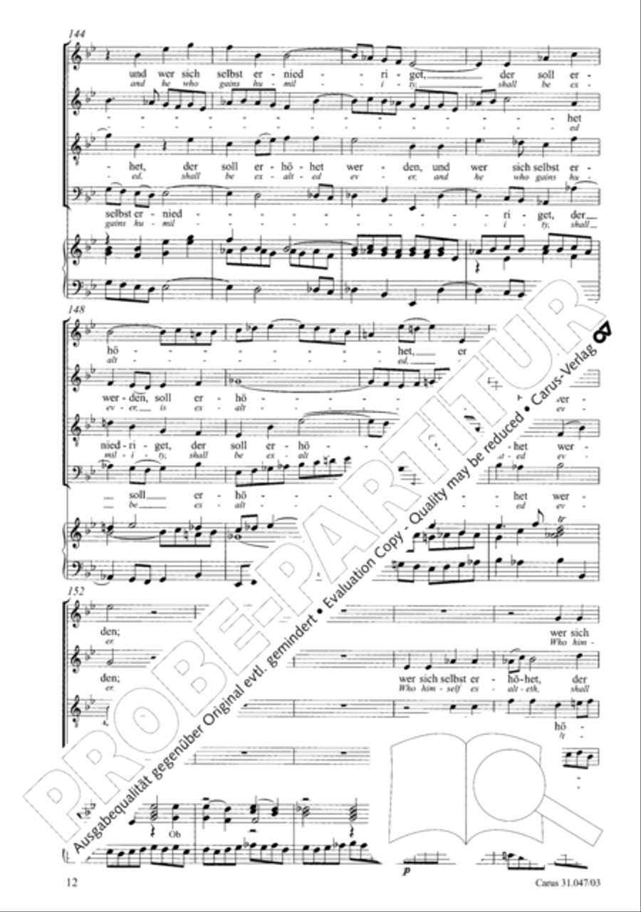 Who himself exalteth shall be abased again (Wer sich selbst erhohet, der soll erniedriget werden) 4-Part scores gallery preview page 13