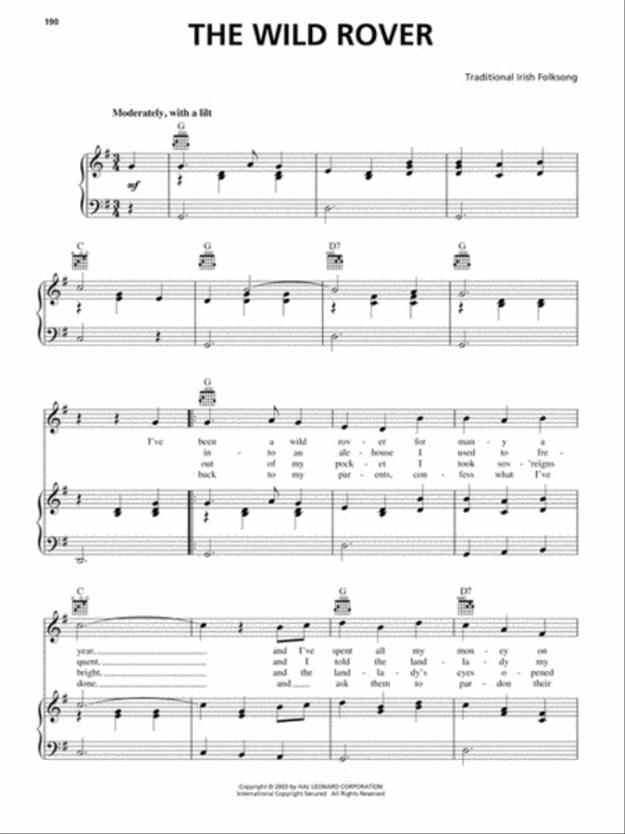 The Big Book of Irish Songs Piano, Vocal, Guitar scores gallery preview page 7