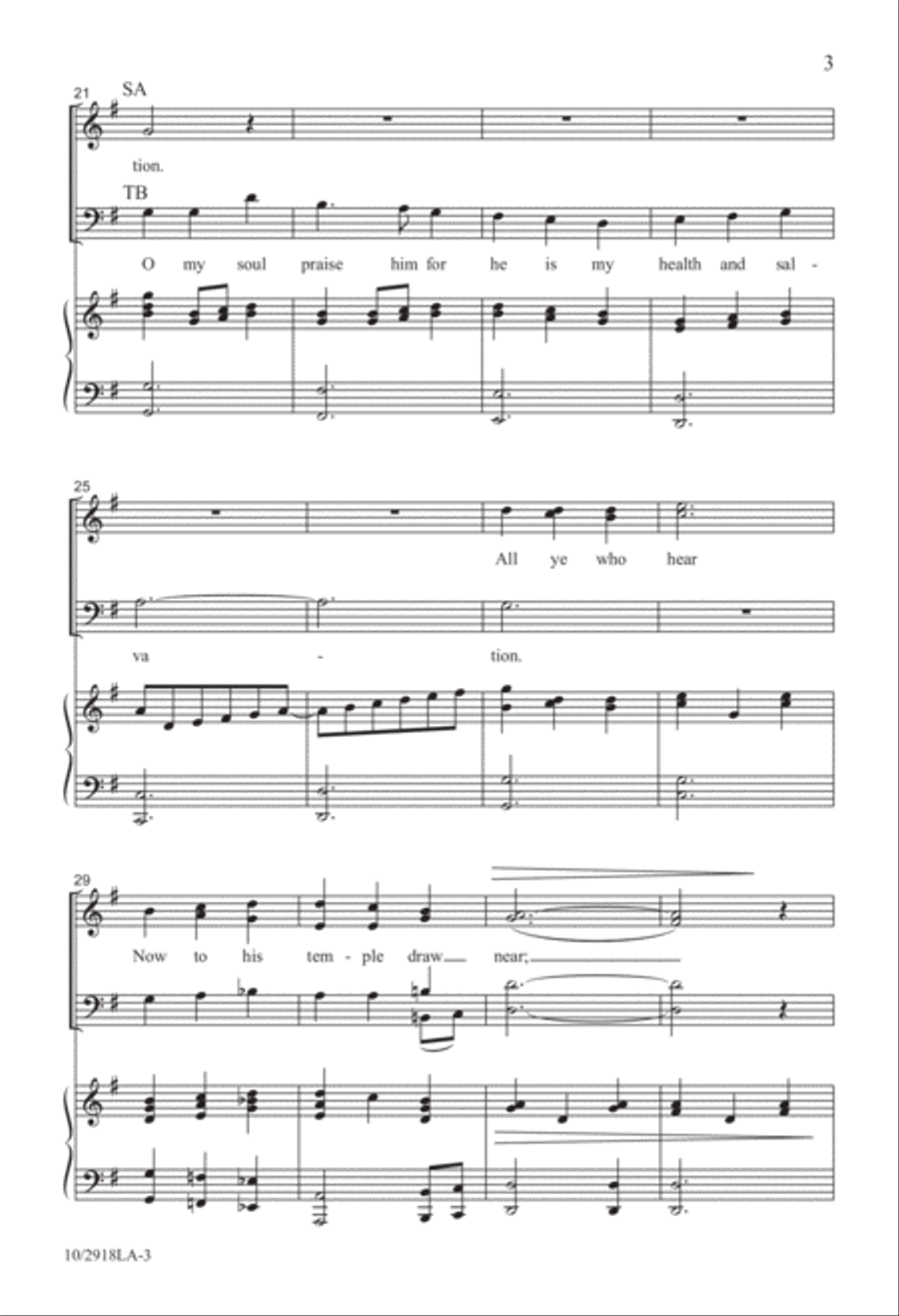 Praise Ye the Lord 4-Part scores gallery preview page 3