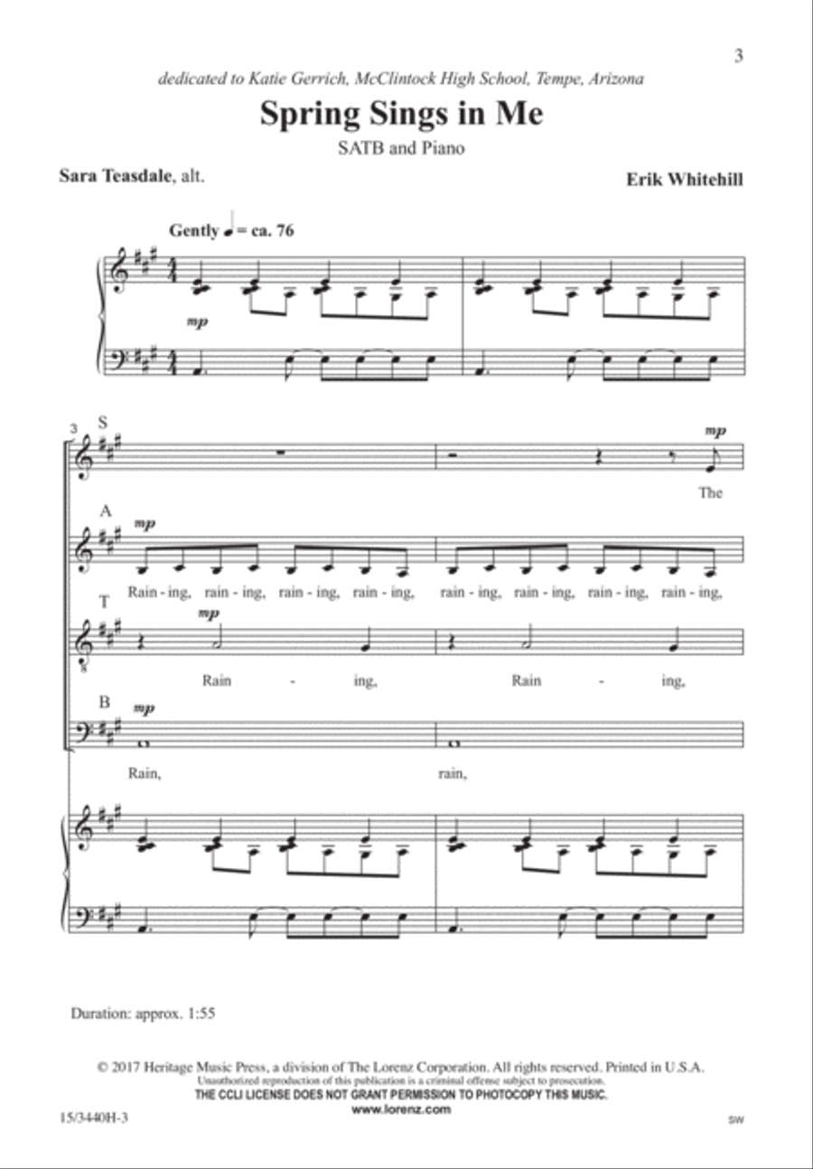 Spring Sings in Me 4-Part scores gallery preview page 2