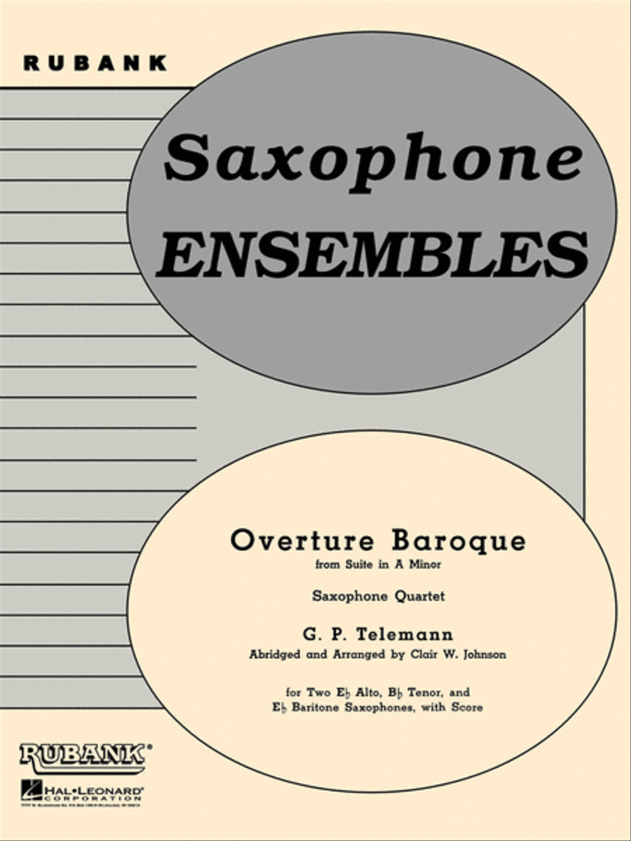 Overture Baroque (from Suite in A Minor) Saxophone Quartet scores gallery preview page 1