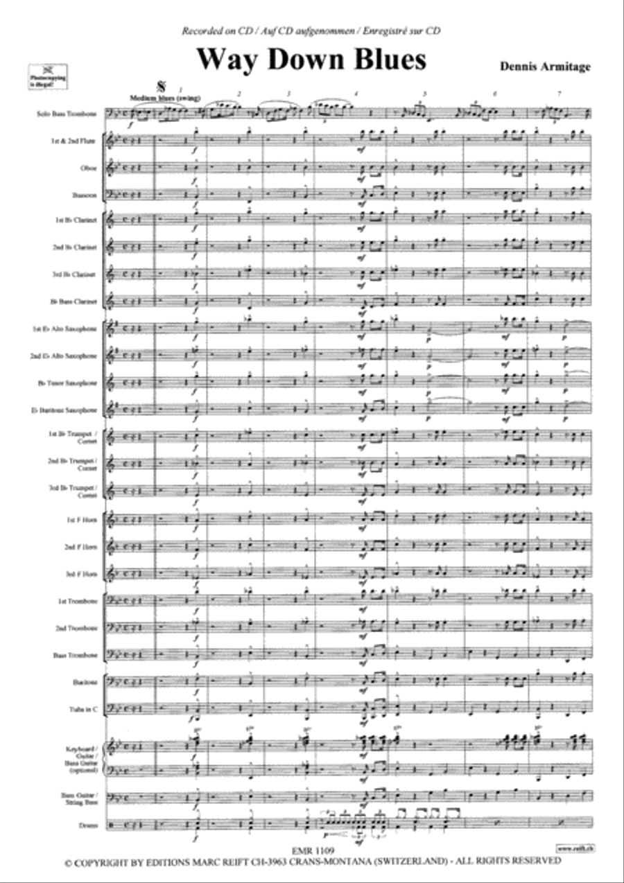 Way Down Blues Way Down Blues Concert Band scores gallery preview page 4