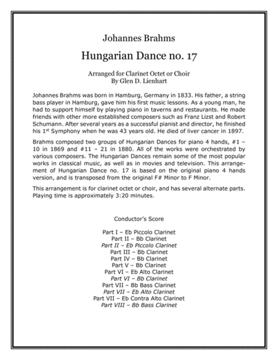 Hungarian Dance no. 17 image number null