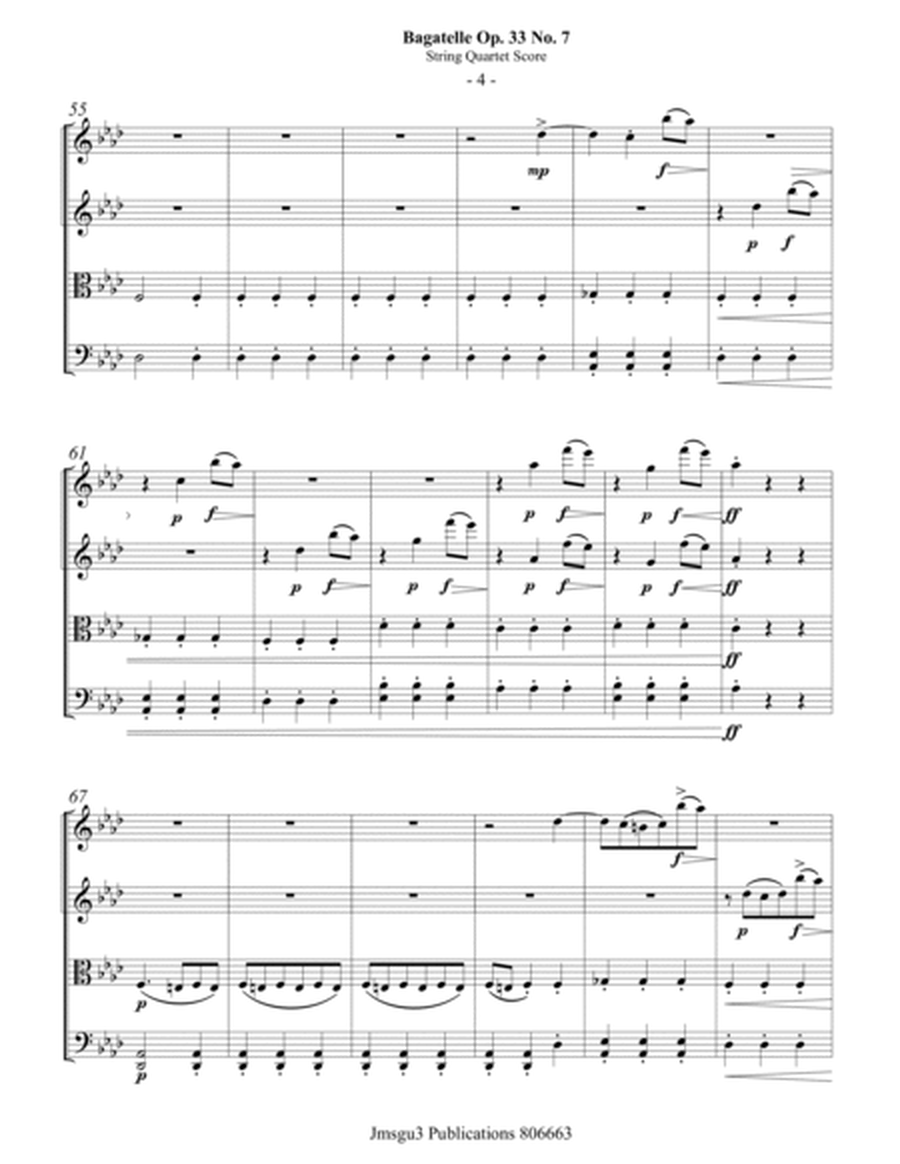 Beethoven: Bagatelle Op. 33 No. 7 for String Quartet image number null