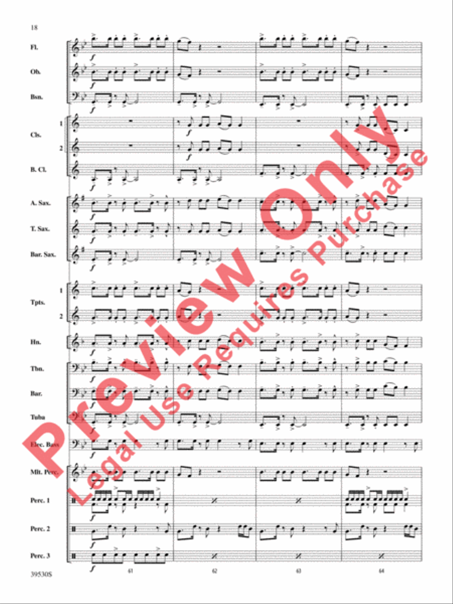Teenage Dream / Super Bass Concert Band scores gallery preview page 19