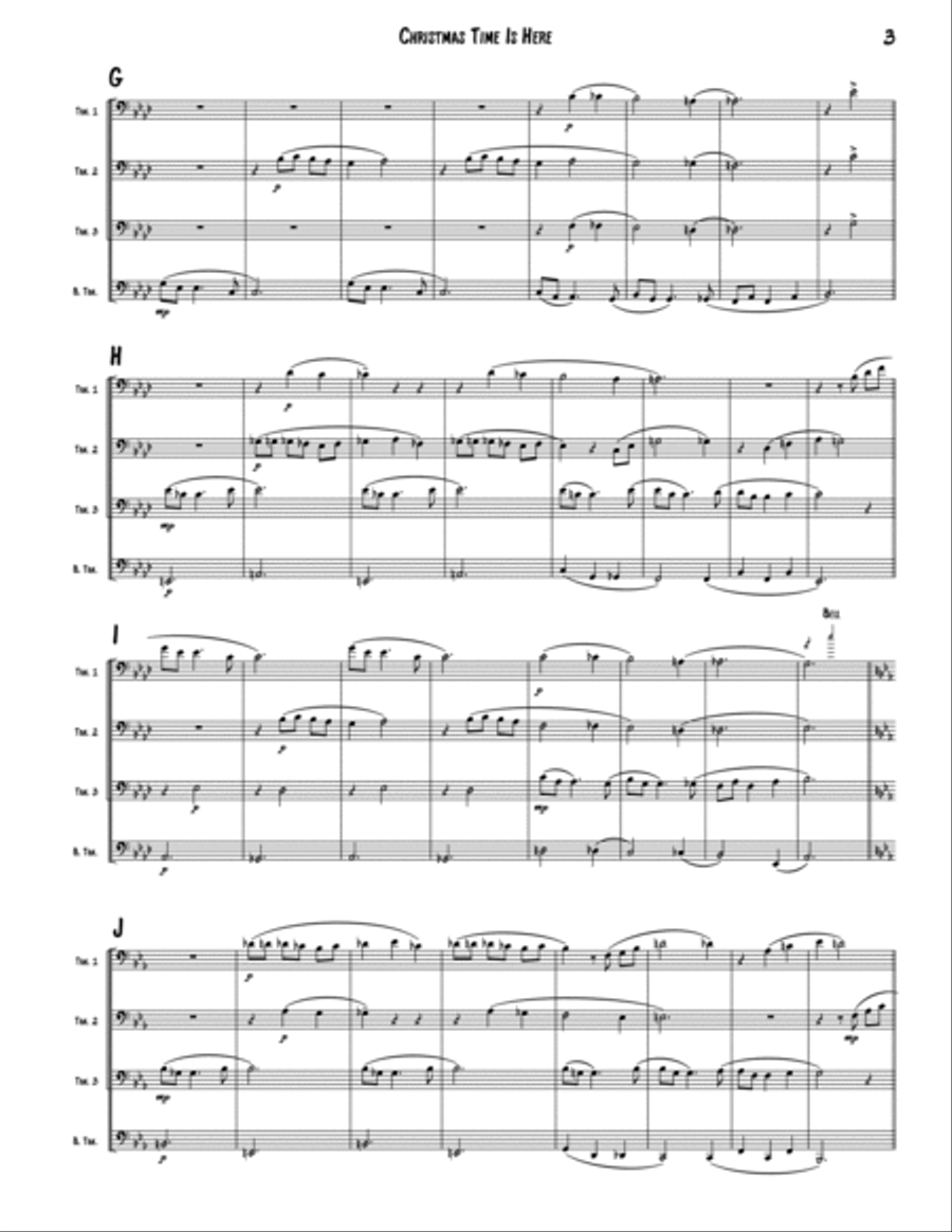 Christmas Time Is Here Brass Quartet scores gallery preview page 3