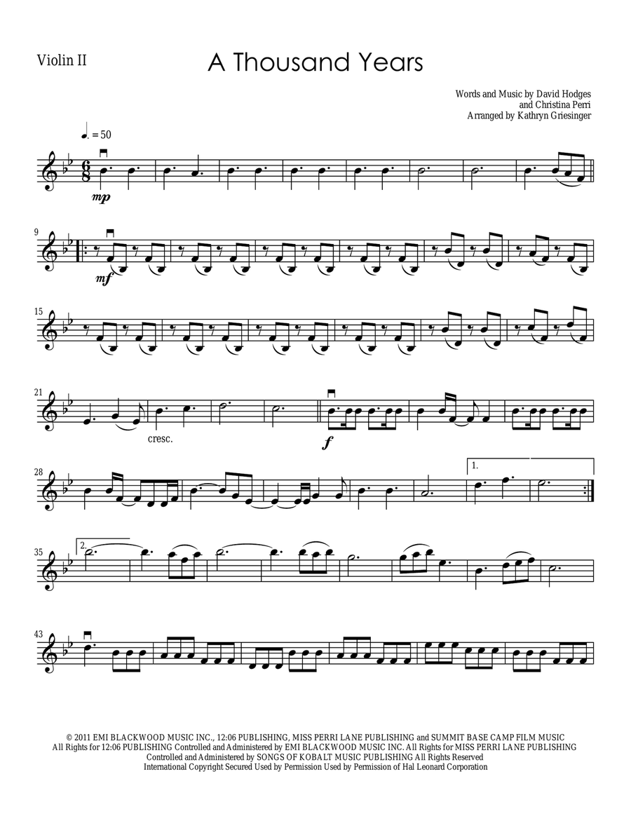 A Thousand Years String Quartet scores gallery preview page 3