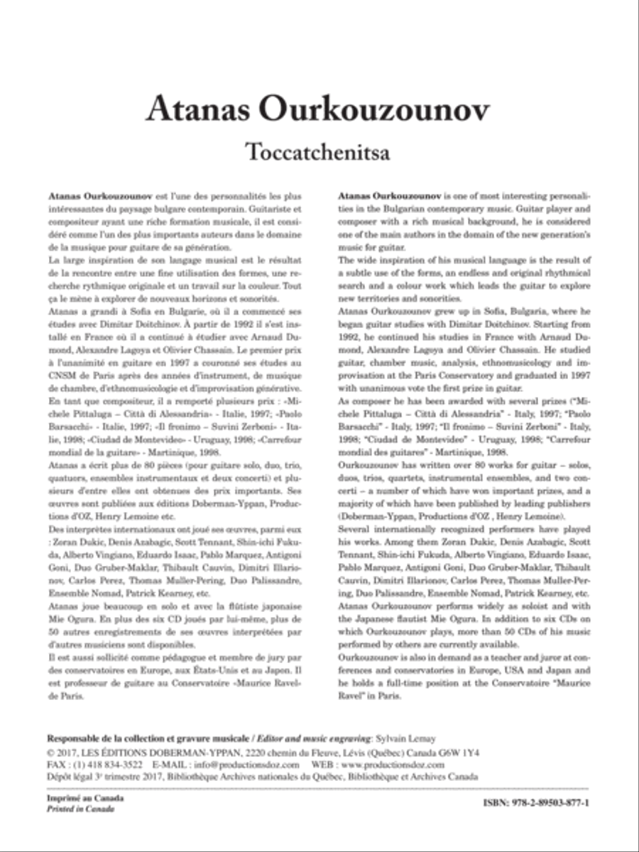 Toccatchenitsa Classical Guitar scores gallery preview page 1