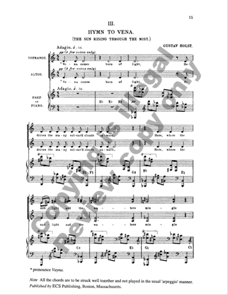 Choral Hymns from the Rig-Veda, Group 3 SSAA scores gallery preview page 18