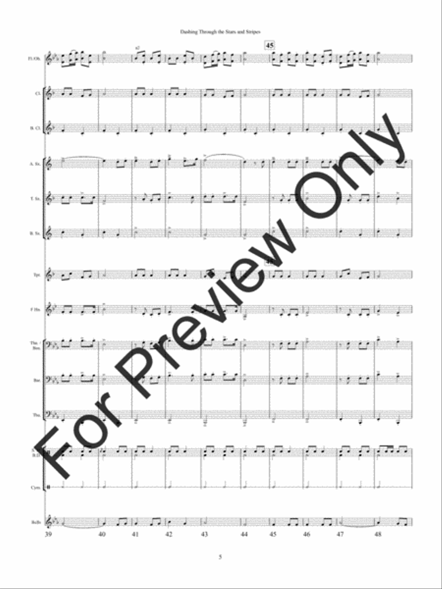 Dashing Through the Stars and Stripes (Score) Concert Band scores gallery preview page 8