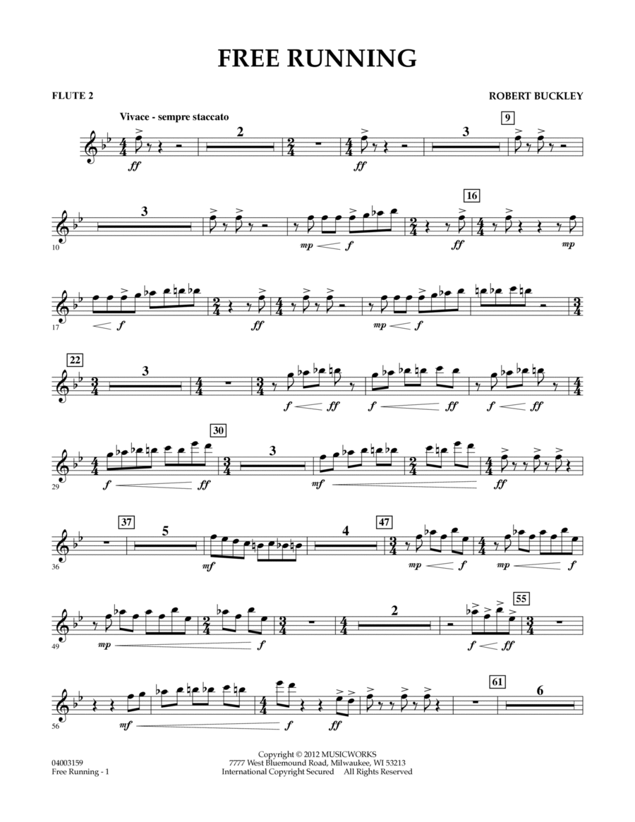 Free Running - Flute 2 Concert Band scores gallery preview page 1