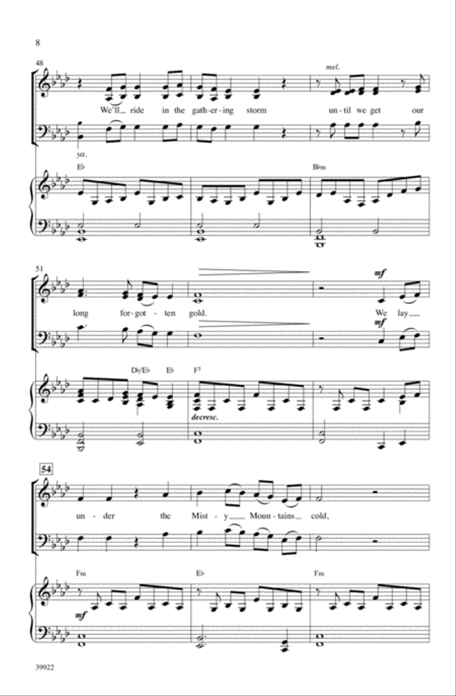 Song of the Lonely Mountain (from The Hobbit: An Unexpected Journey) Choir scores gallery preview page 6