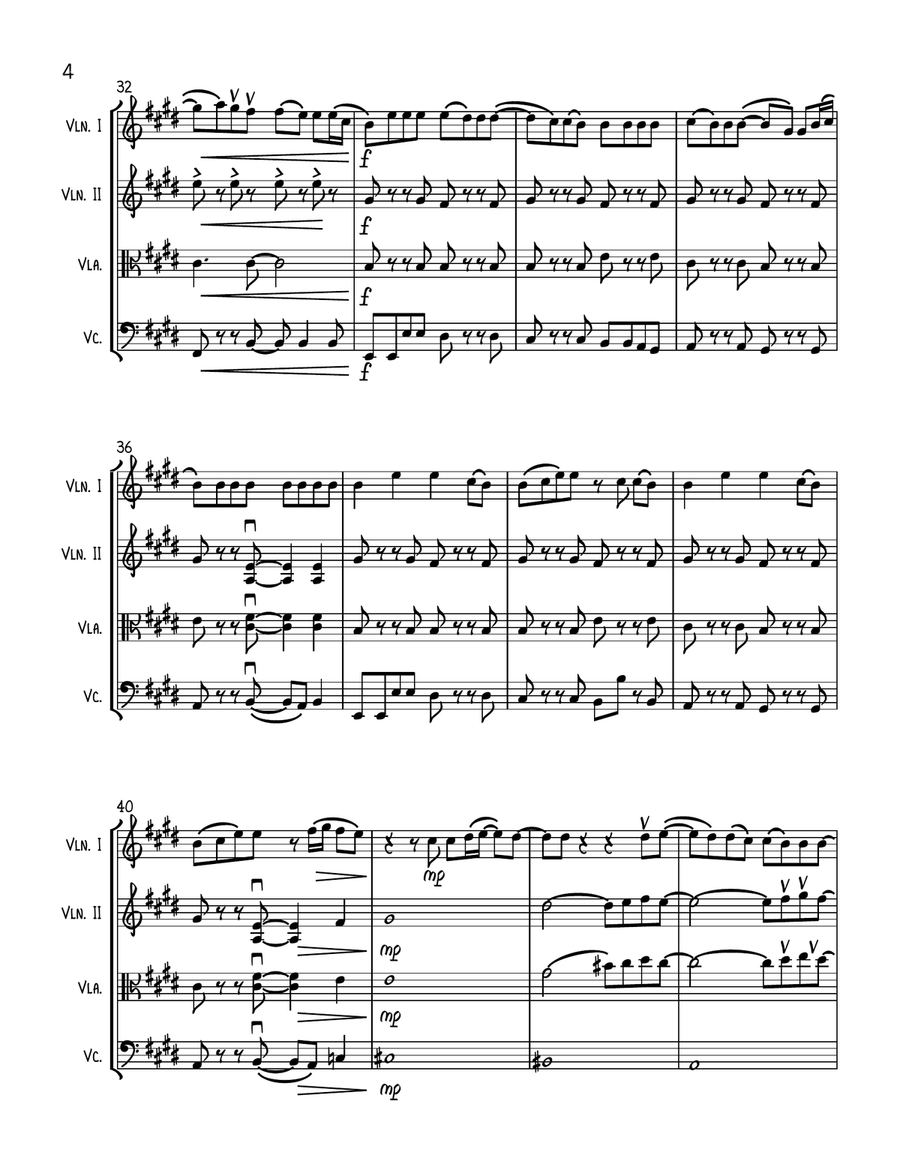 Permission To Dance String Quartet scores gallery preview page 4