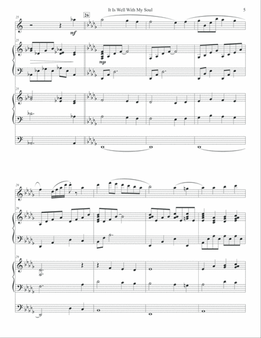 It Is Well With My Soul - Flute Solo, Piano, & Organ Flute Solo scores gallery preview page 5