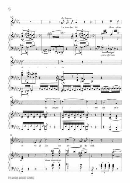 Liszt-La tombe et la rose in b flat minor,for Voice and Piano image number null
