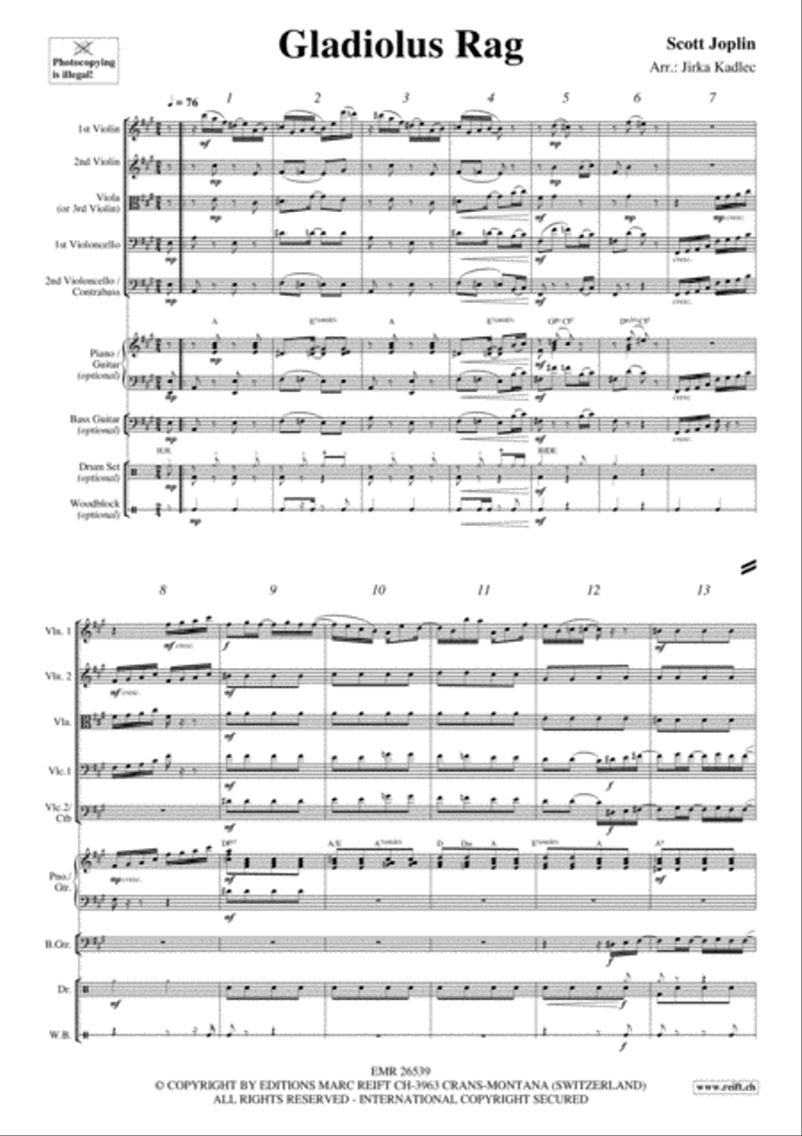 Gladiolus Rag String Quintet scores gallery preview page 3