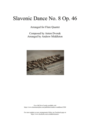 Book cover for Slavonic Dance No. 8 in G Minor arranged for Flute Quartet