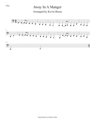 Away In A Manger (Easy key of C) Tuba