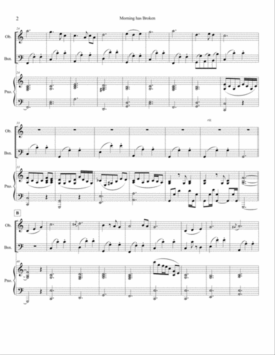 Morning Has Broken Woodwind Duet scores gallery preview page 3