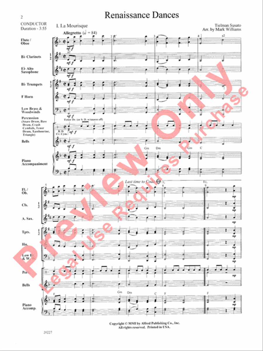 Renaissance Dances Concert Band scores gallery preview page 3