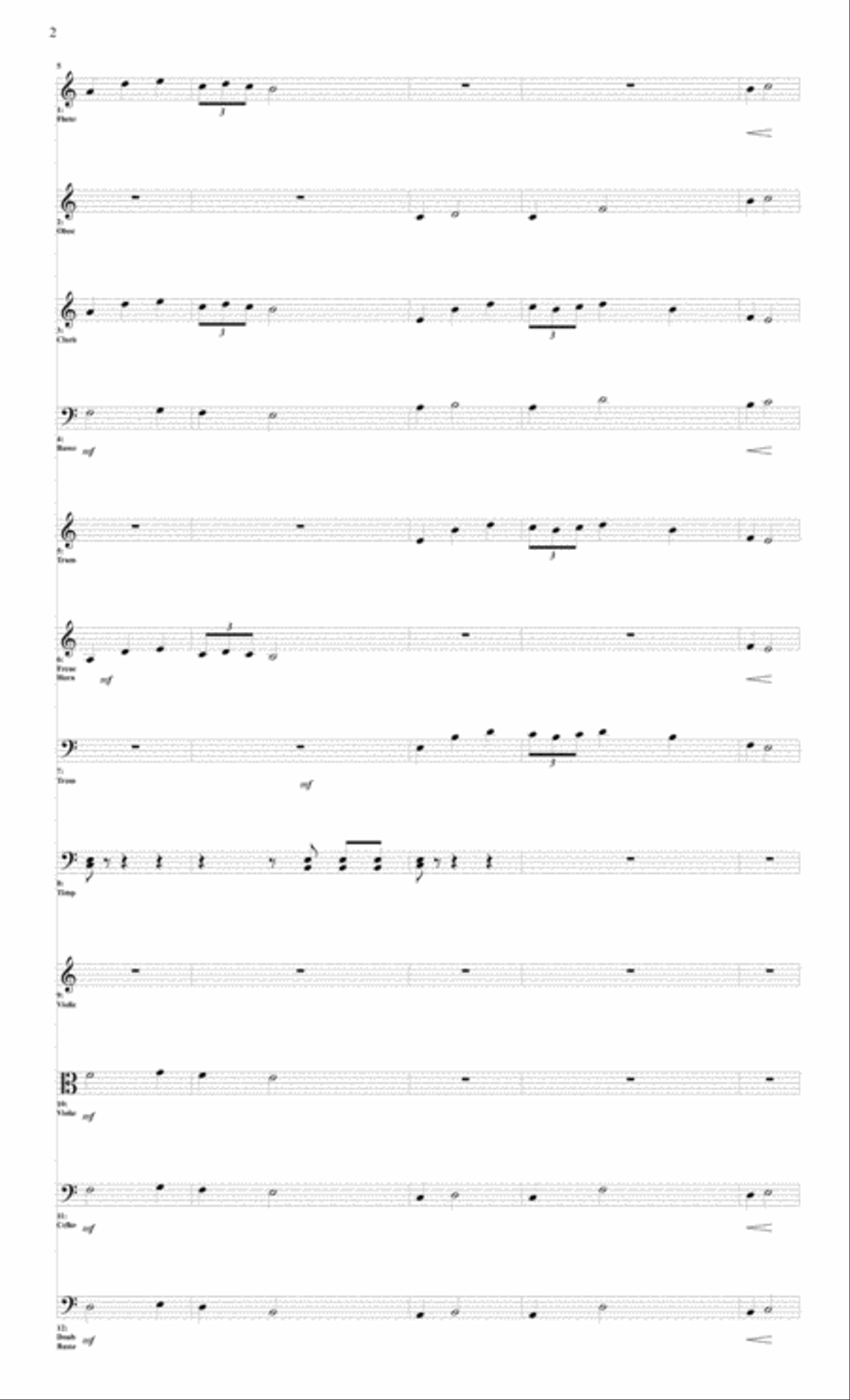 Symphony # 2 First Movement Small Ensemble scores gallery preview page 2