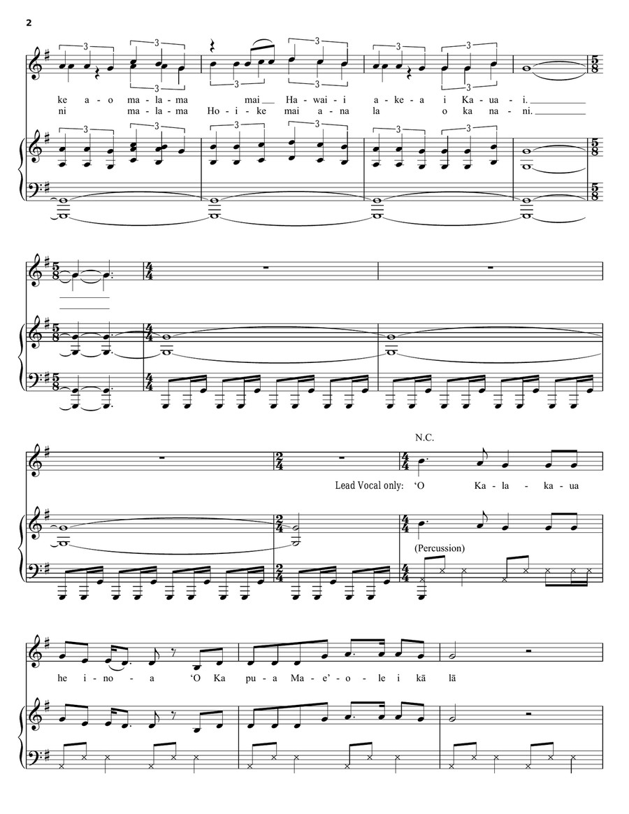 He Mele No Lilo (from Lilo & Stitch) Piano, Vocal, Guitar scores gallery preview page 2