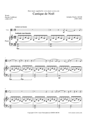 Cantique de Noel; O Holy Night - Viola and Piano