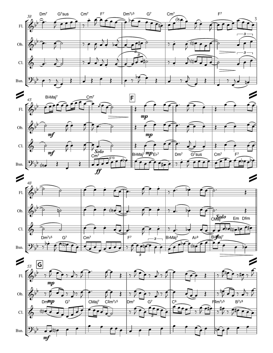 Teach Me Tonight Woodwind Quartet scores gallery preview page 4