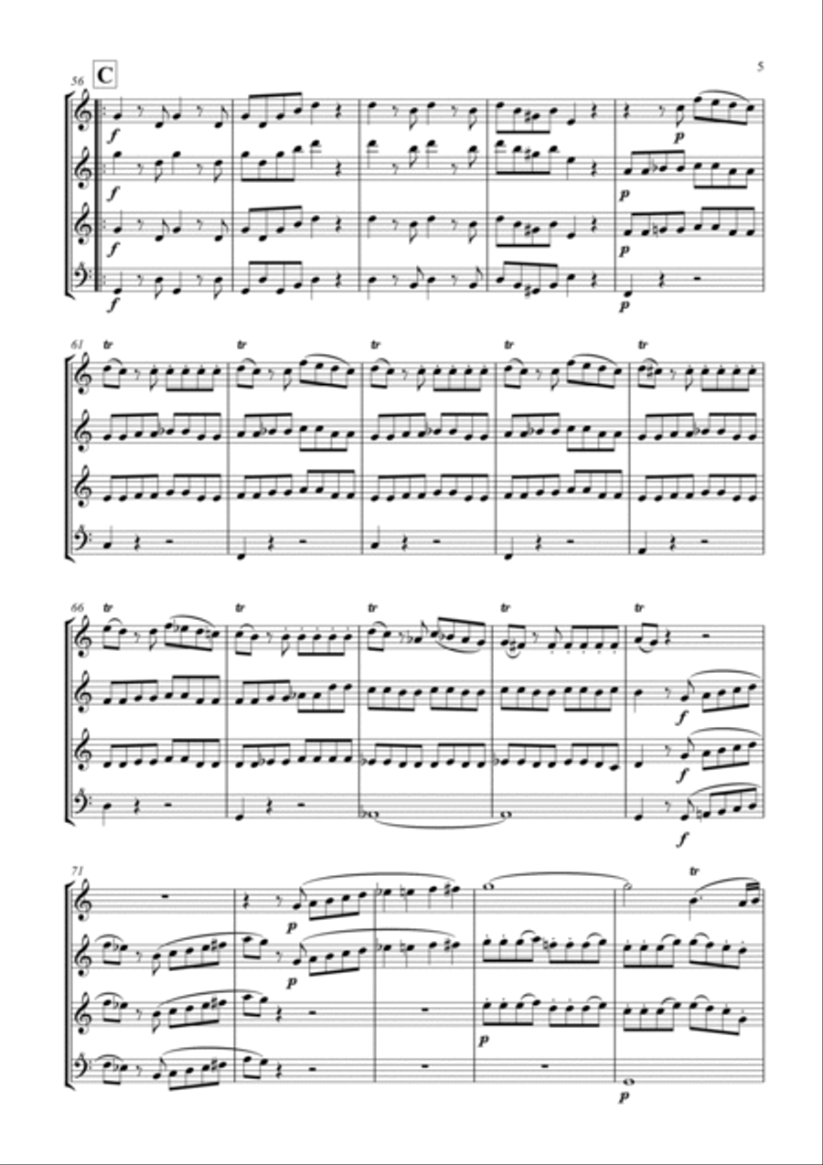 Eine Kleine Nachtmusik (complete) Recorder scores gallery preview page 5
