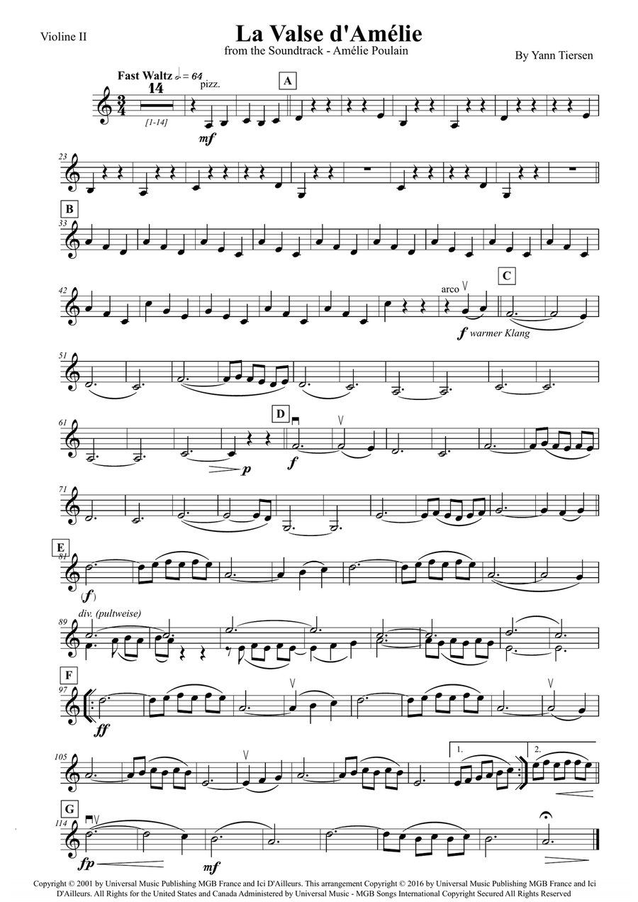 La Valse D'amelie Full Orchestra scores gallery preview page 5