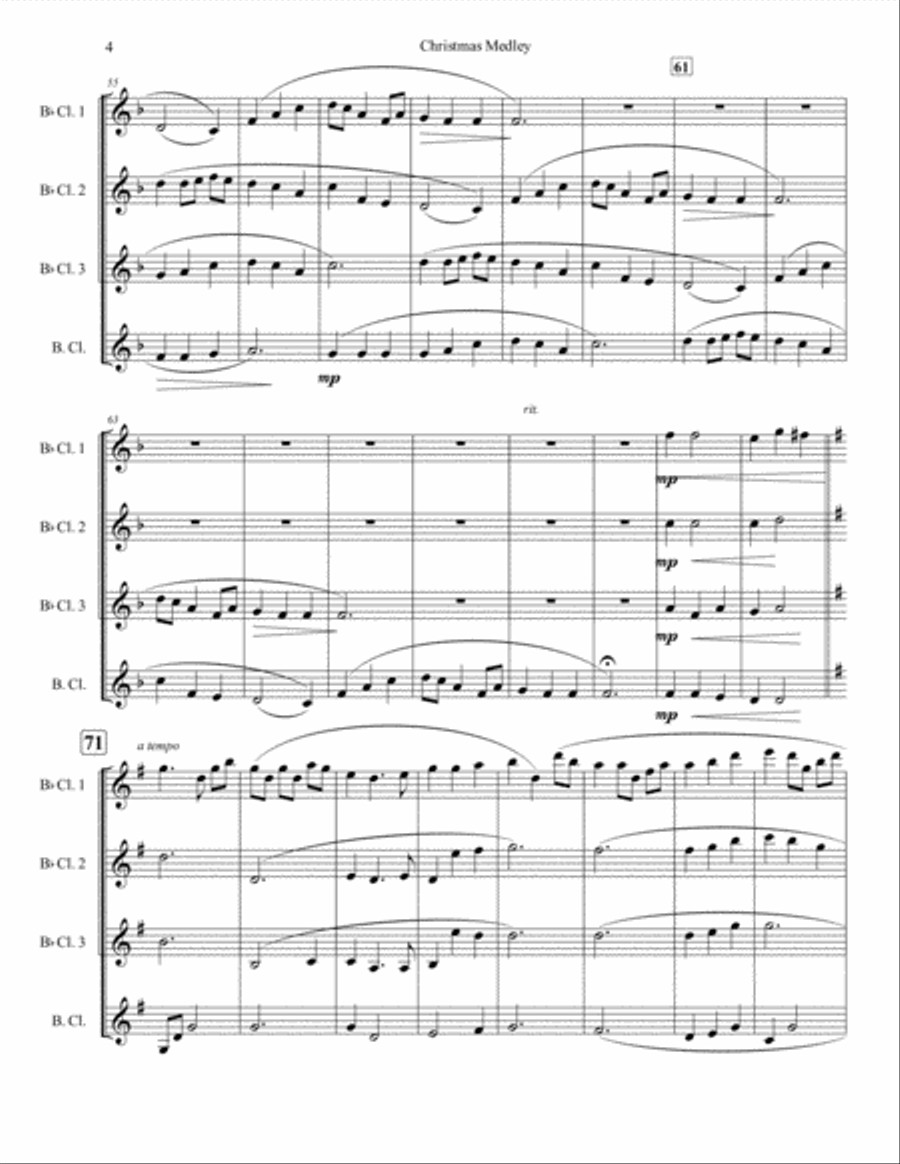 Three Christmas Ballads of the British Isles Woodwind Quartet scores gallery preview page 5