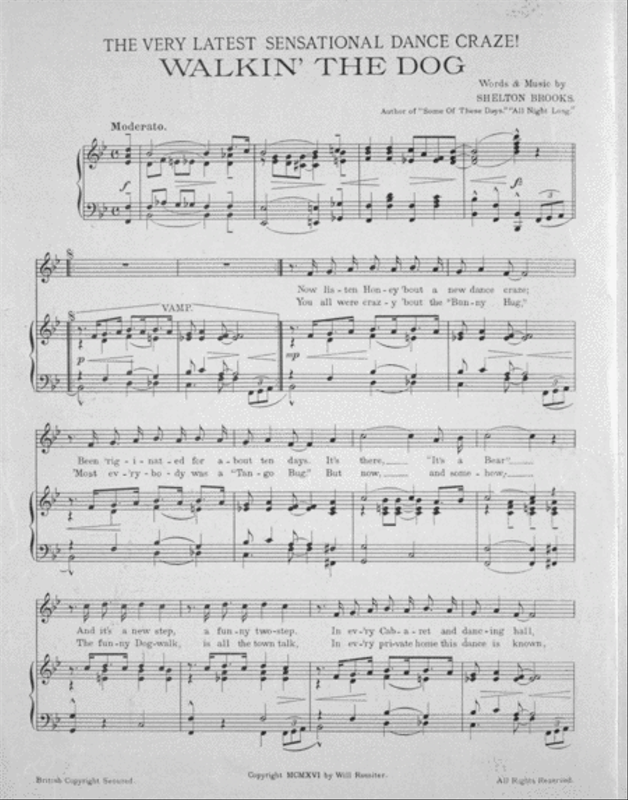Walkin' the Dog (One of the Dancing Follies of 1916!) Voice scores gallery preview page 2