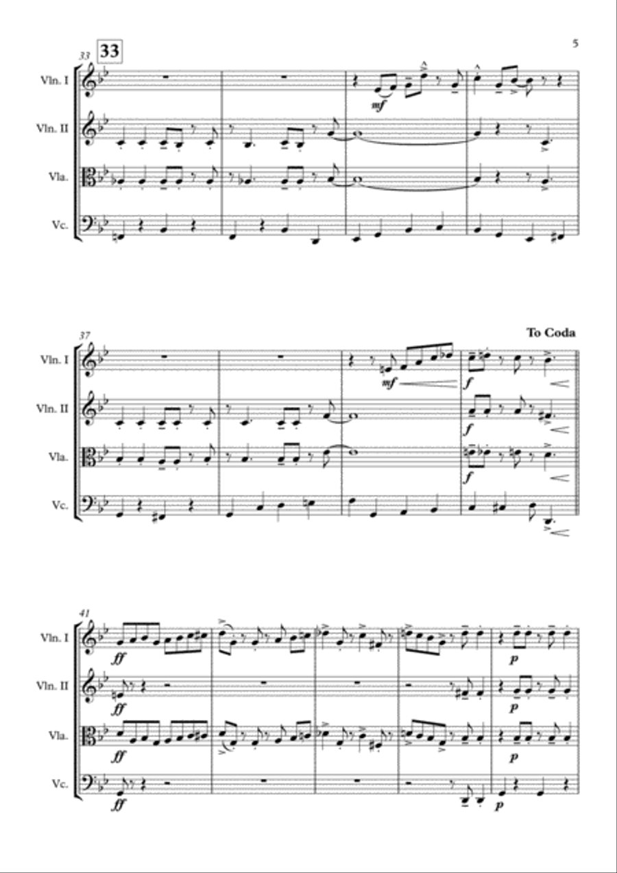 It Don't Mean A Thing (If It Ain't Got That Swing) String Quartet scores gallery preview page 6
