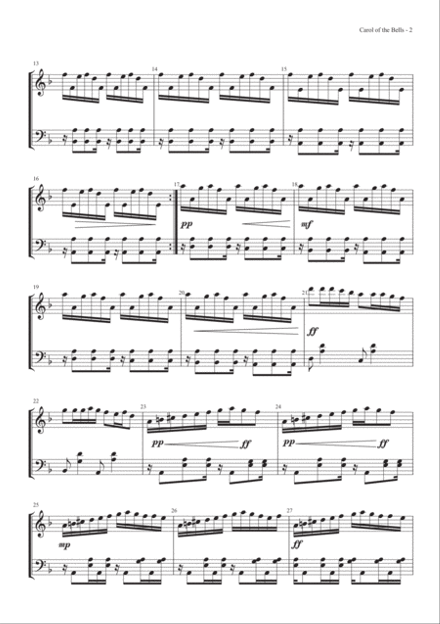 Carol of the Bells Marimba scores gallery preview page 3