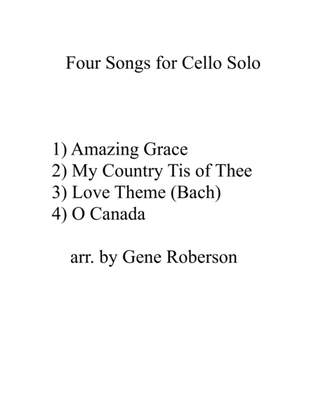 Four Songs for Cello Solo Easy