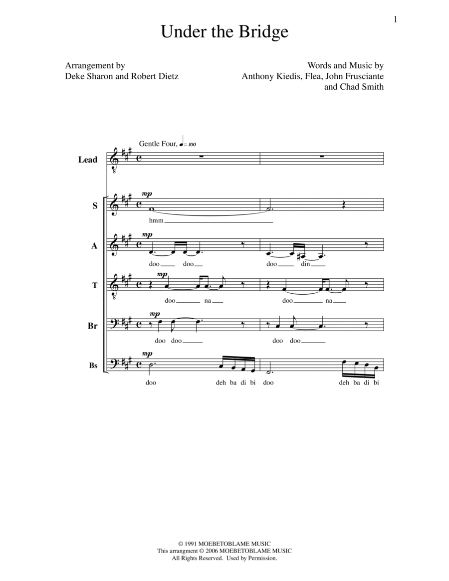 Under The Bridge Under The Bridge SATBarB scores gallery preview page 1