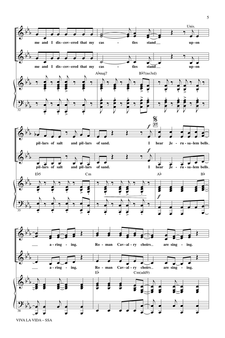 Viva La Vida (arr. Mark Brymer) SSA scores gallery preview page 4