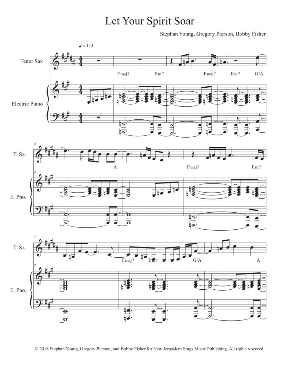 Let Your Spirit Soar Piano, Vocal, Guitar scores gallery preview page 1