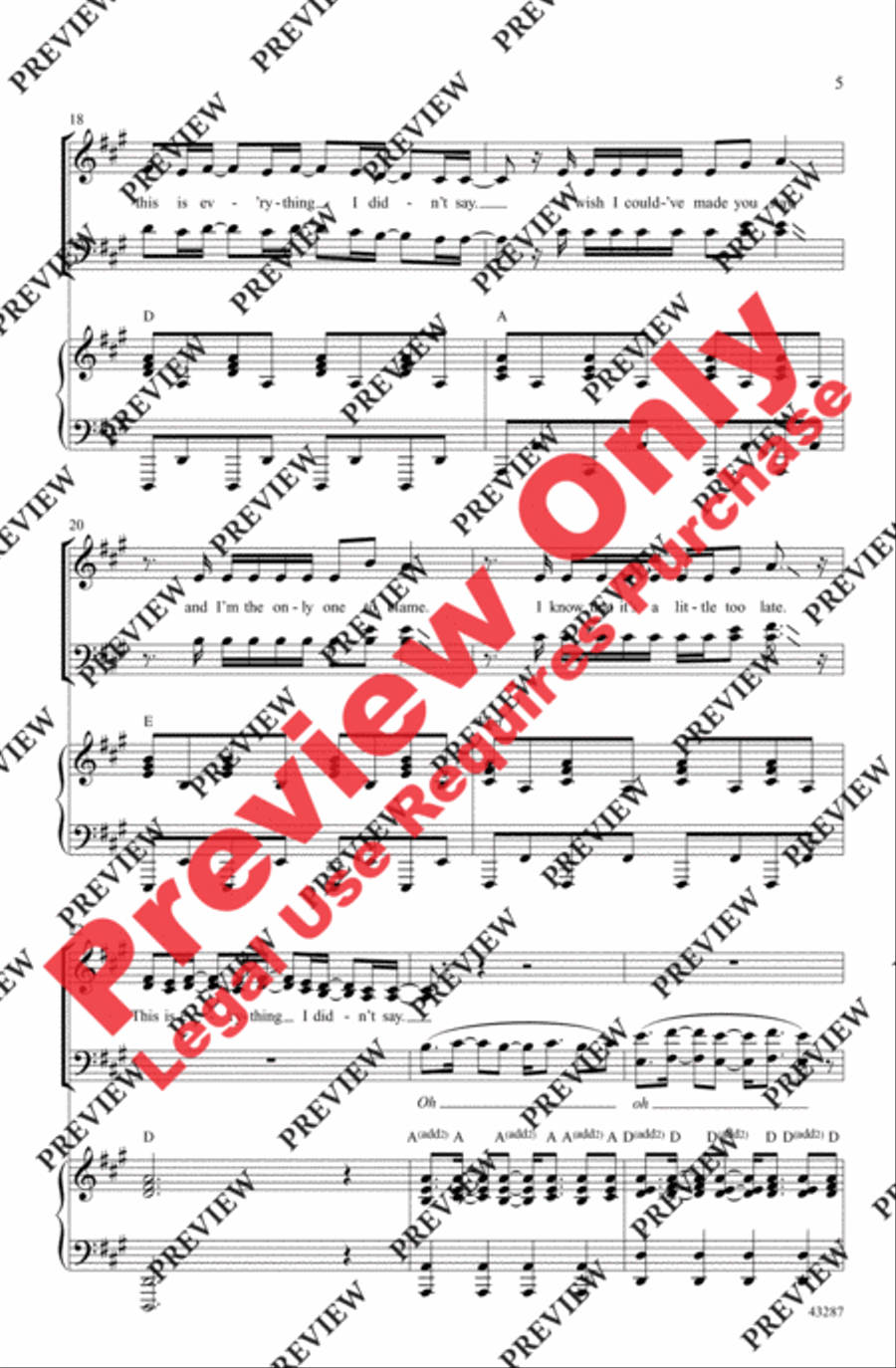 Everything I Didn't Say - SoundTrax CD (CD only) Choir scores gallery preview page 5