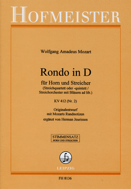 Rondo in D fur Horn und Streicher, KV 412 (Nr. 2) / Stimmen