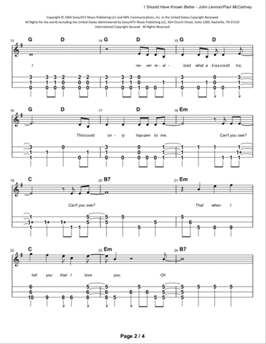 I Should Have Known Better Dulcimer scores gallery preview page 3